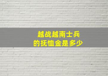 越战越南士兵的抚恤金是多少