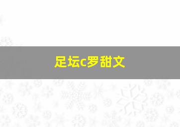 足坛c罗甜文