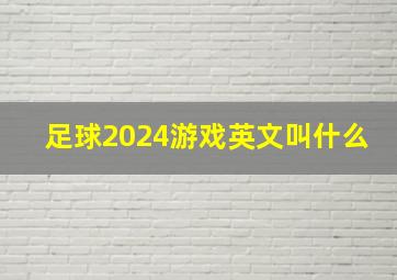 足球2024游戏英文叫什么