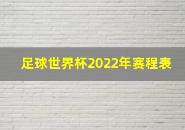 足球世界杯2022年赛程表