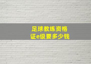 足球教练资格证e级要多少钱