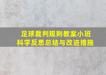 足球裁判规则教案小班科学反思总结与改进措施