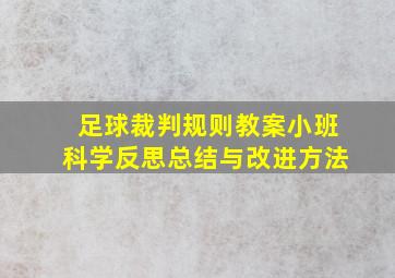 足球裁判规则教案小班科学反思总结与改进方法