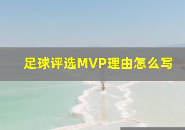 足球评选MVP理由怎么写