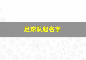 足球队起名字