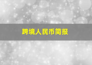 跨境人民币简报