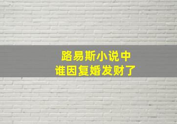 路易斯小说中谁因复婚发财了