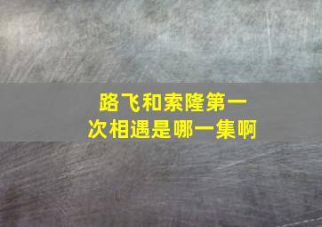 路飞和索隆第一次相遇是哪一集啊