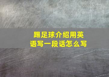 踢足球介绍用英语写一段话怎么写