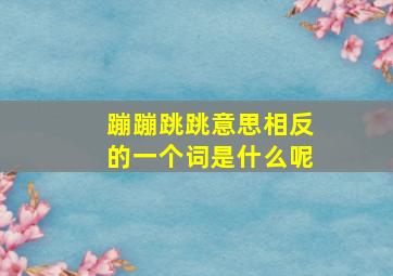 蹦蹦跳跳意思相反的一个词是什么呢