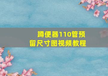 蹲便器110管预留尺寸图视频教程