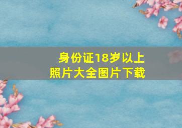 身份证18岁以上照片大全图片下载