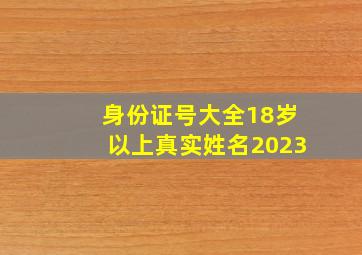 身份证号大全18岁以上真实姓名2023