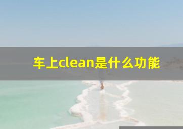 车上clean是什么功能