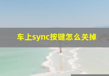 车上sync按键怎么关掉