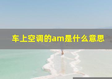 车上空调的am是什么意思