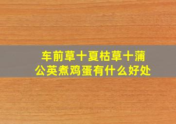 车前草十夏枯草十蒲公英煮鸡蛋有什么好处