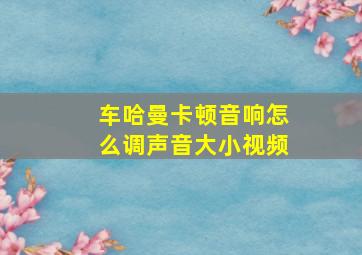 车哈曼卡顿音响怎么调声音大小视频