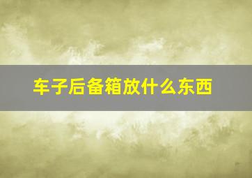 车子后备箱放什么东西