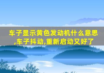 车子显示黄色发动机什么意思,车子抖动,重新启动又好了