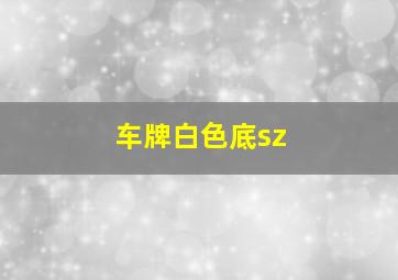 车牌白色底sz