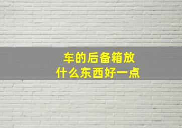 车的后备箱放什么东西好一点