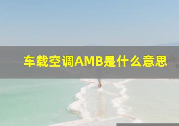 车载空调AMB是什么意思