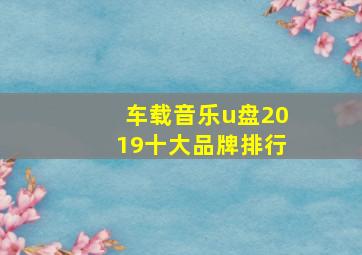 车载音乐u盘2019十大品牌排行