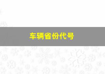 车辆省份代号