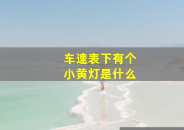 车速表下有个小黄灯是什么