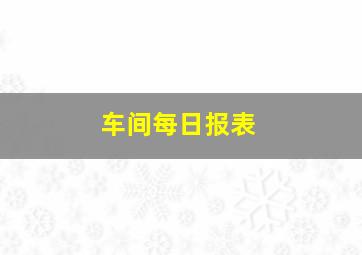 车间每日报表