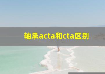 轴承acta和cta区别