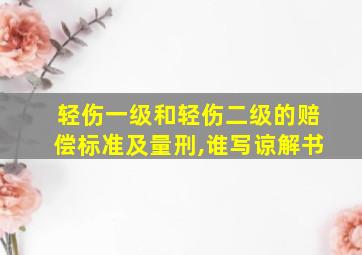 轻伤一级和轻伤二级的赔偿标准及量刑,谁写谅解书