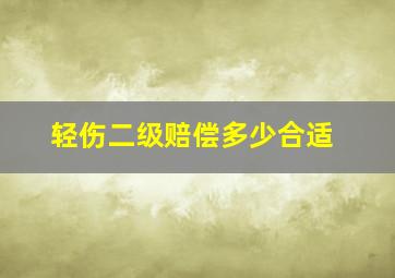 轻伤二级赔偿多少合适