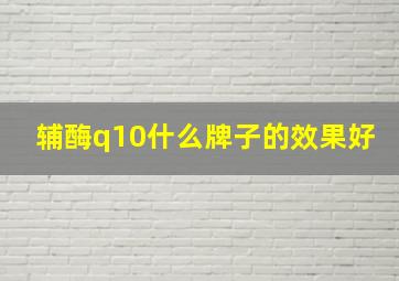 辅酶q10什么牌子的效果好