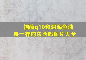 辅酶q10和深海鱼油是一样的东西吗图片大全