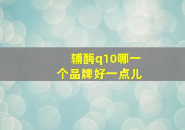 辅酶q10哪一个品牌好一点儿