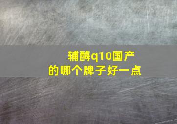 辅酶q10国产的哪个牌子好一点