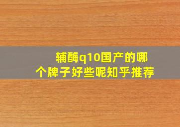 辅酶q10国产的哪个牌子好些呢知乎推荐