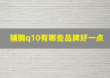 辅酶q10有哪些品牌好一点