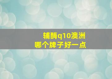 辅酶q10澳洲哪个牌子好一点