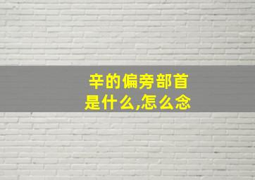 辛的偏旁部首是什么,怎么念