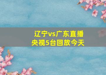 辽宁vs广东直播央视5台回放今天