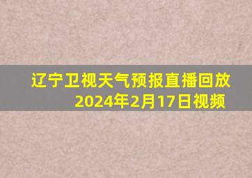 辽宁卫视天气预报直播回放2024年2月17日视频