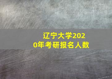 辽宁大学2020年考研报名人数