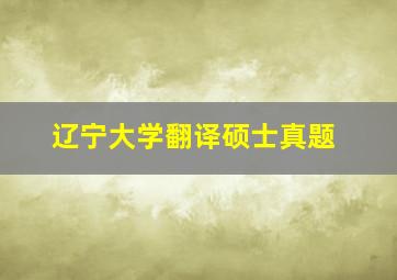 辽宁大学翻译硕士真题