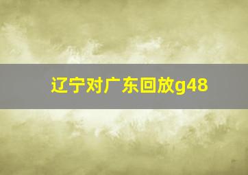 辽宁对广东回放g48