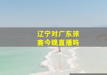 辽宁对广东球赛今晚直播吗