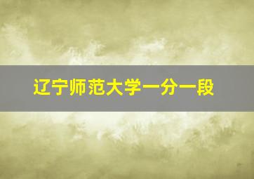 辽宁师范大学一分一段