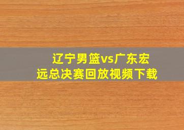 辽宁男篮vs广东宏远总决赛回放视频下载